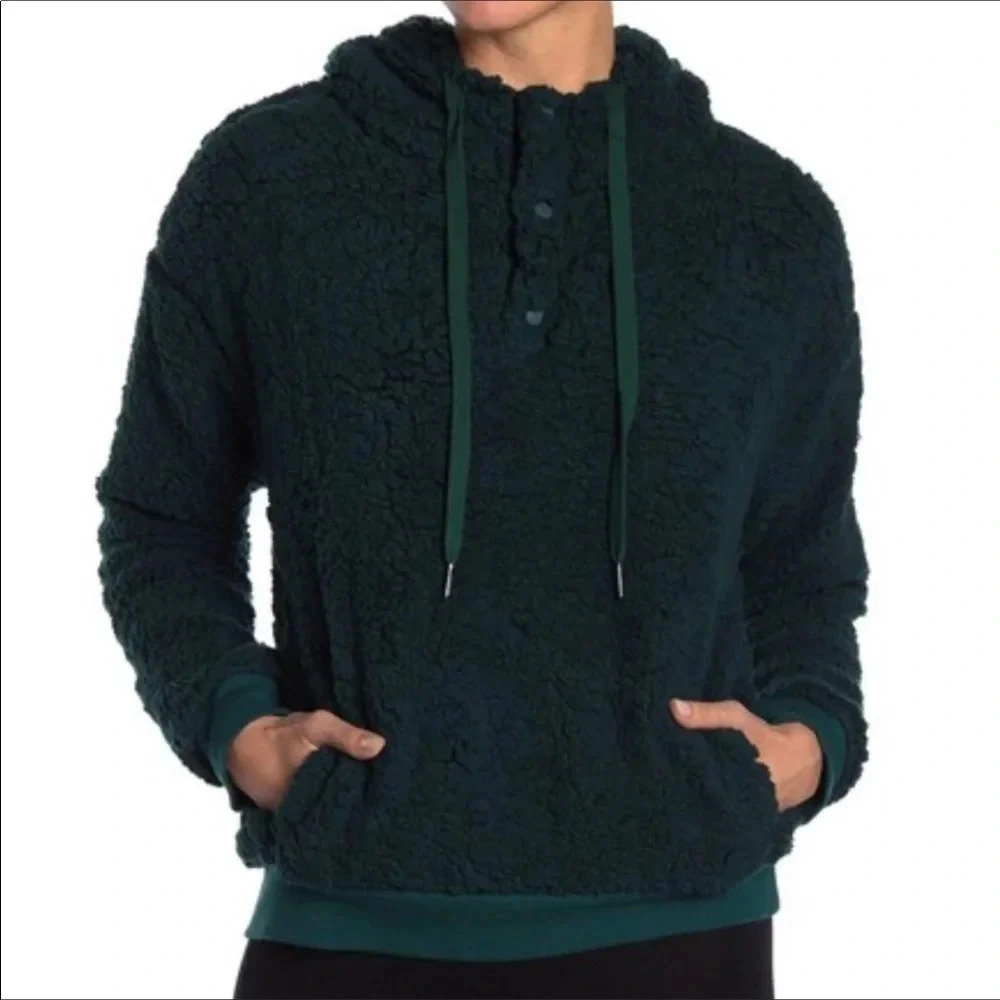 Z by Zella Rare Form Button Hoodie Fleece Jacket